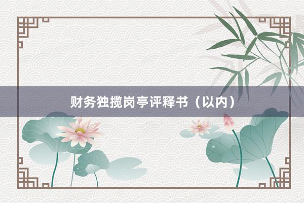 财务独揽岗亭评释书（以内）